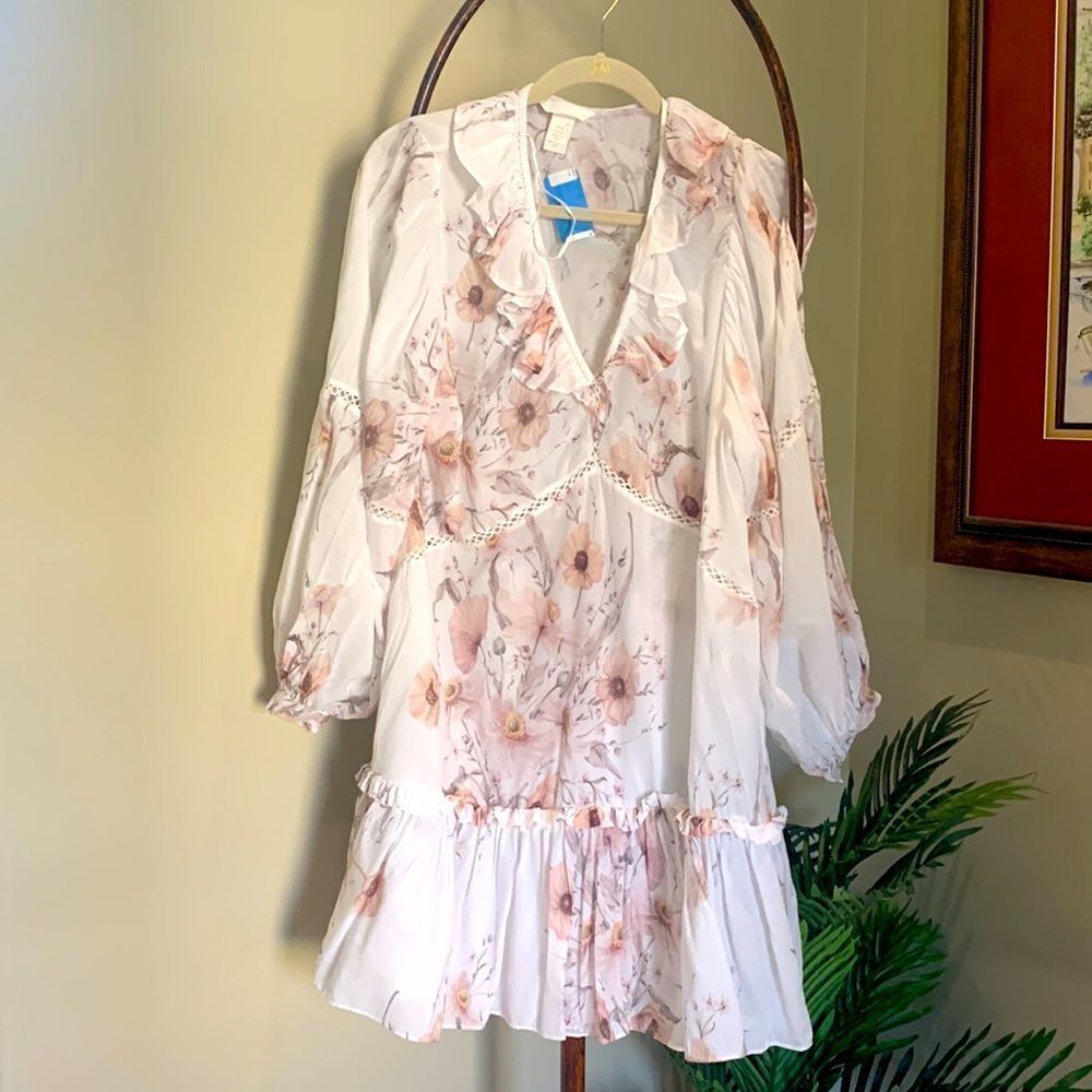 BoHo Floral Dress with Bell Sleeves